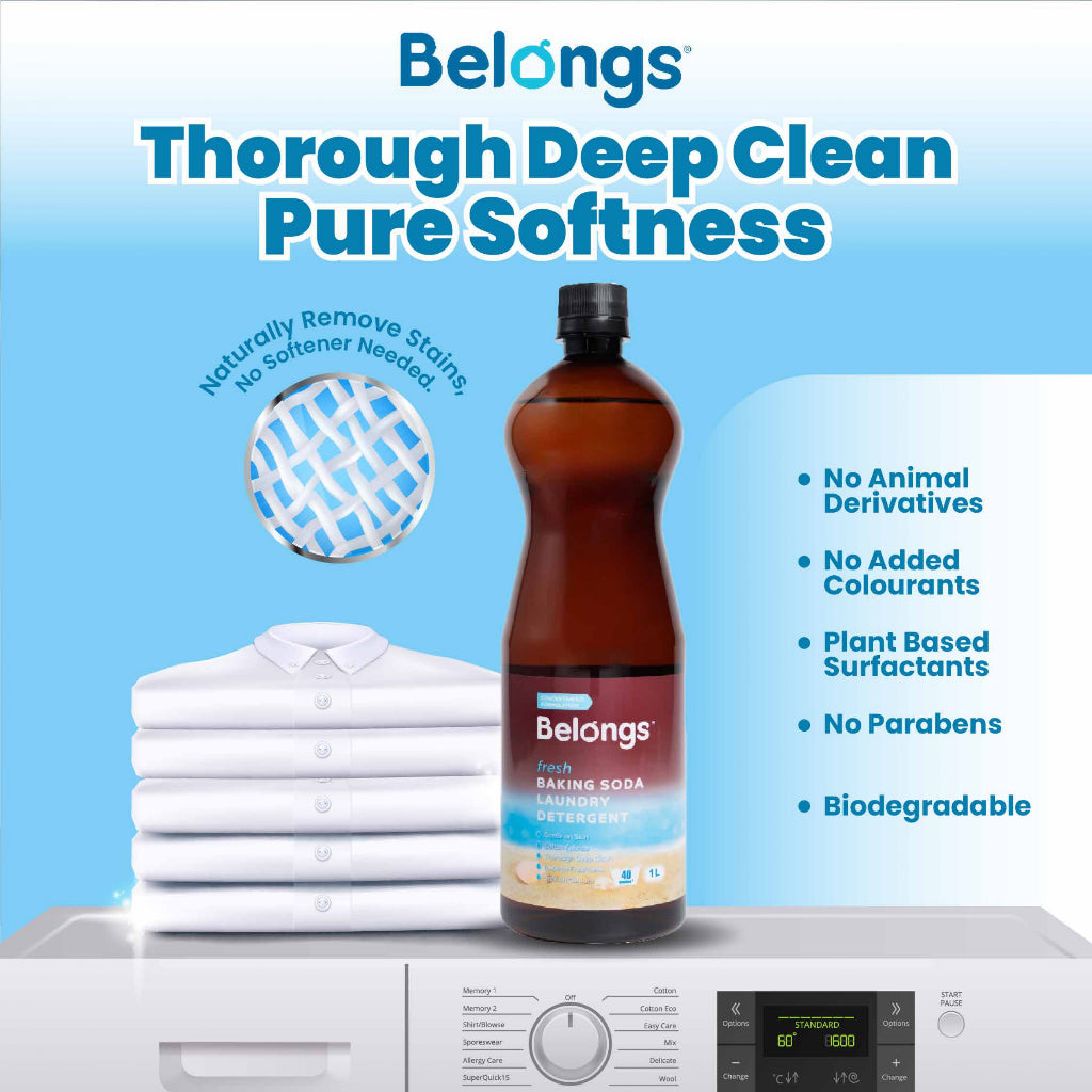Belongs Baking Soda Laundry Liquid Detergent - FRESH 1L