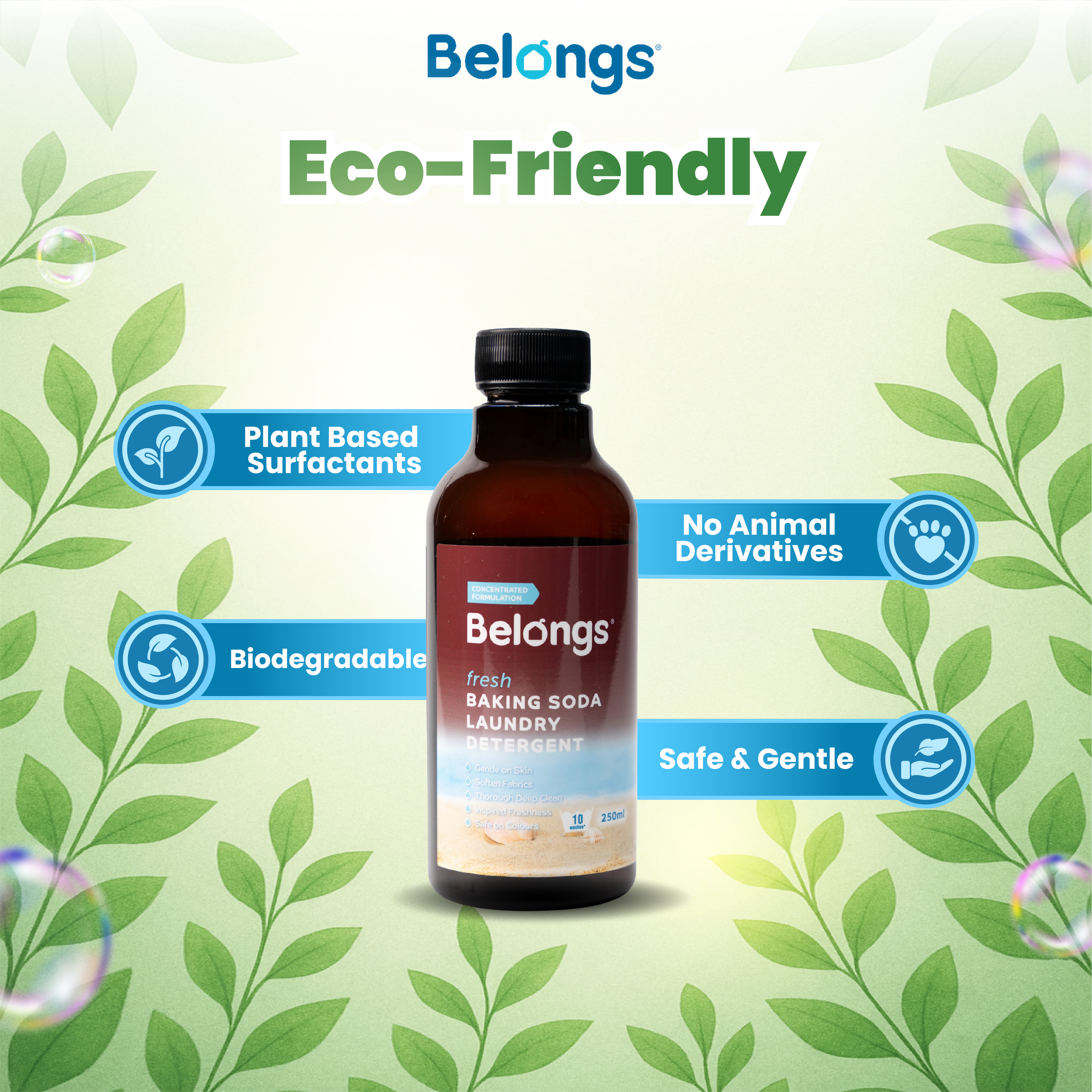 Belongs Baking Soda Laundry Liquid Detergent - FRESH 250ml