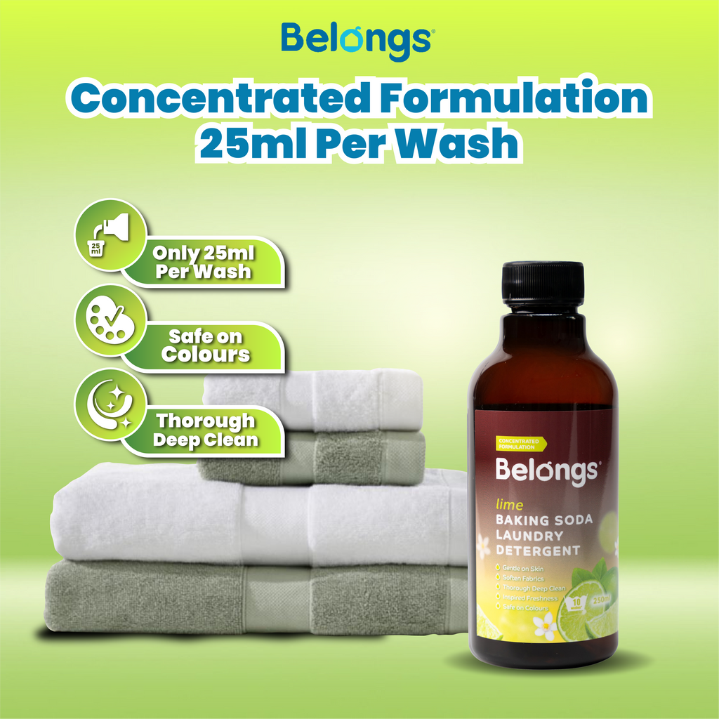 Belongs Baking Soda Laundry Liquid Detergent - LIME 250ml