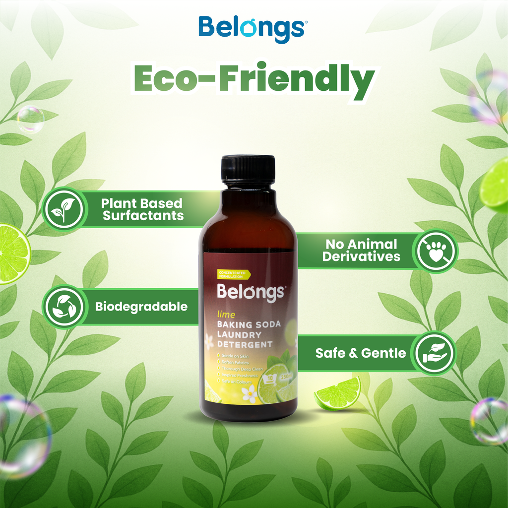 Belongs Baking Soda Laundry Liquid Detergent - LIME 250ml